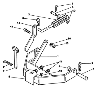 Sleeve Hitch Diagram and Parts List for 62542C (H00000001-H99999999)(1989) Lawn Boy Lawn Tractor